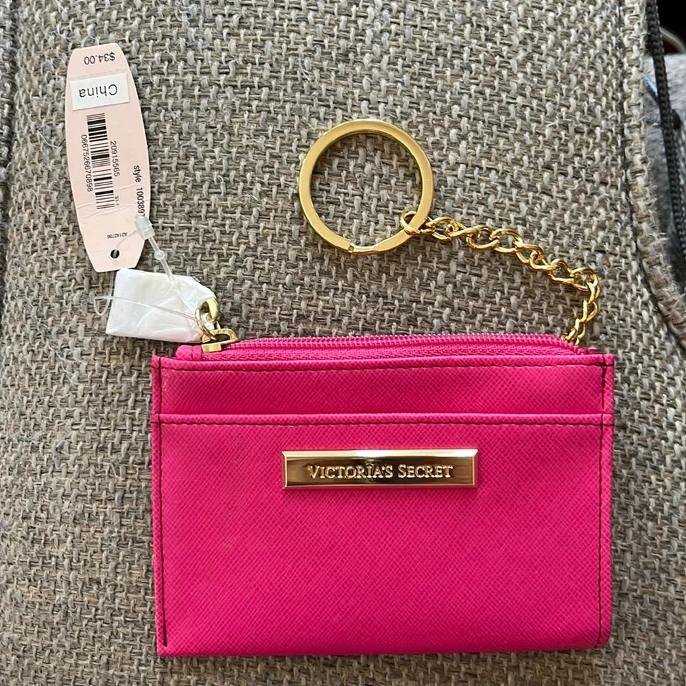 NWT - Victoria's Secret Keychain Coin Pouch & Card Holder in Hot Pink